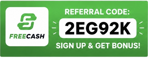 Freecash referral bonus code May June 2027 2EG92K