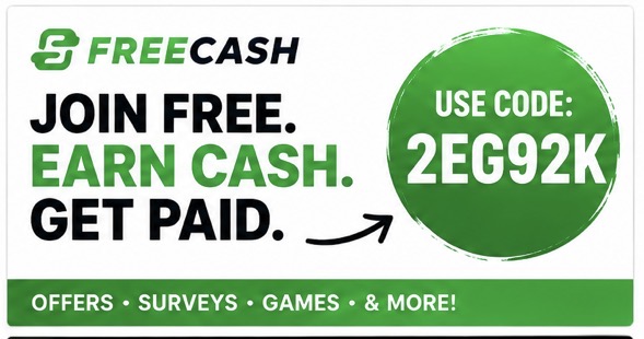 Freecash referral code September October 2026 code 2EG92K