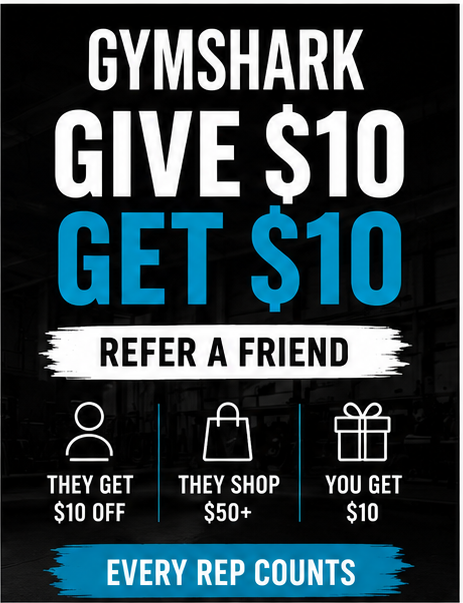 Gymshark first order discount February March 2027 $10 off $50