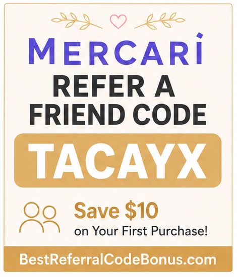 Mercari refer a friend code November December 2026 TACAYX save $10
